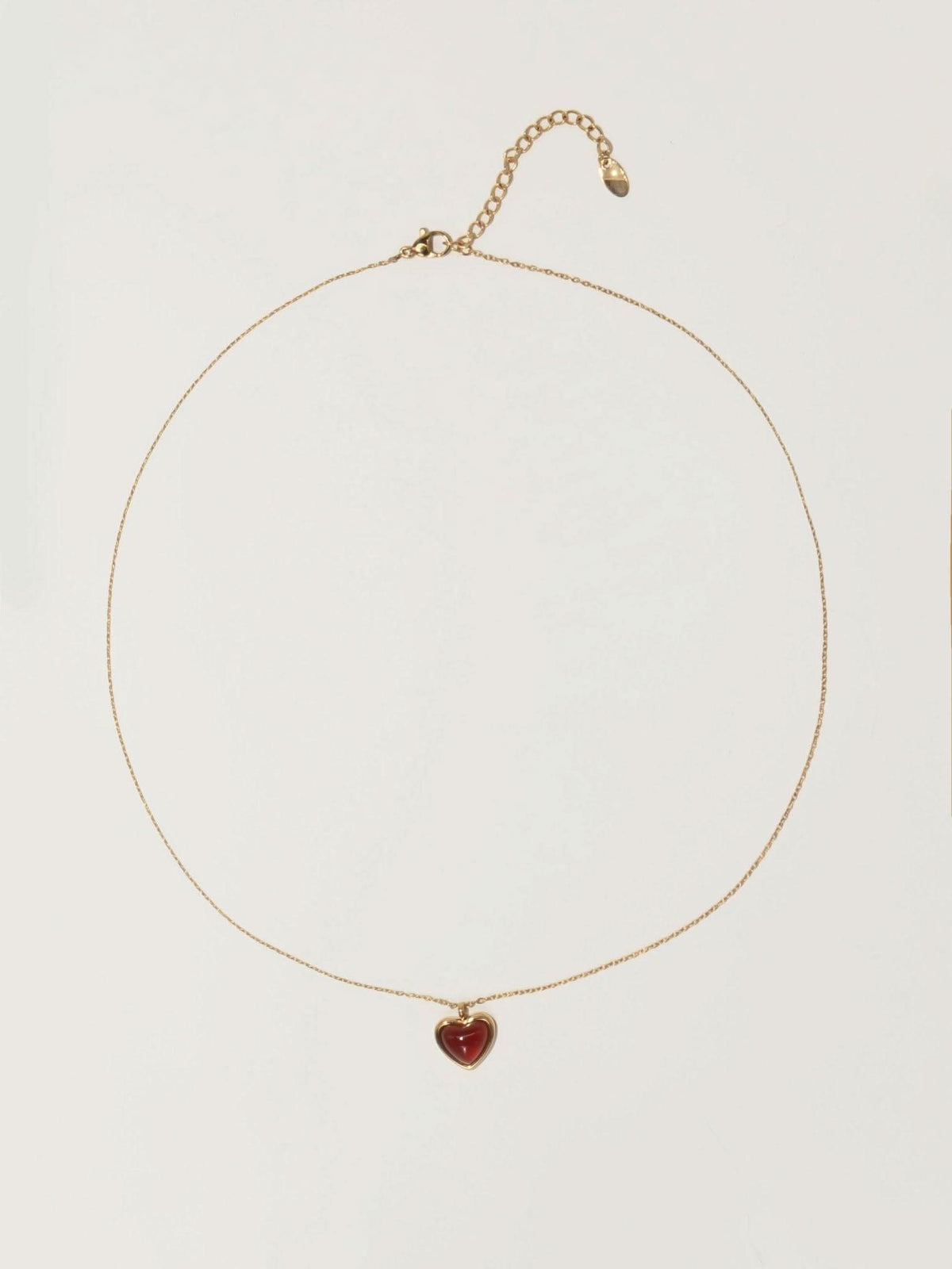 Carnelian Stone Heart Necklace - ShopLorca