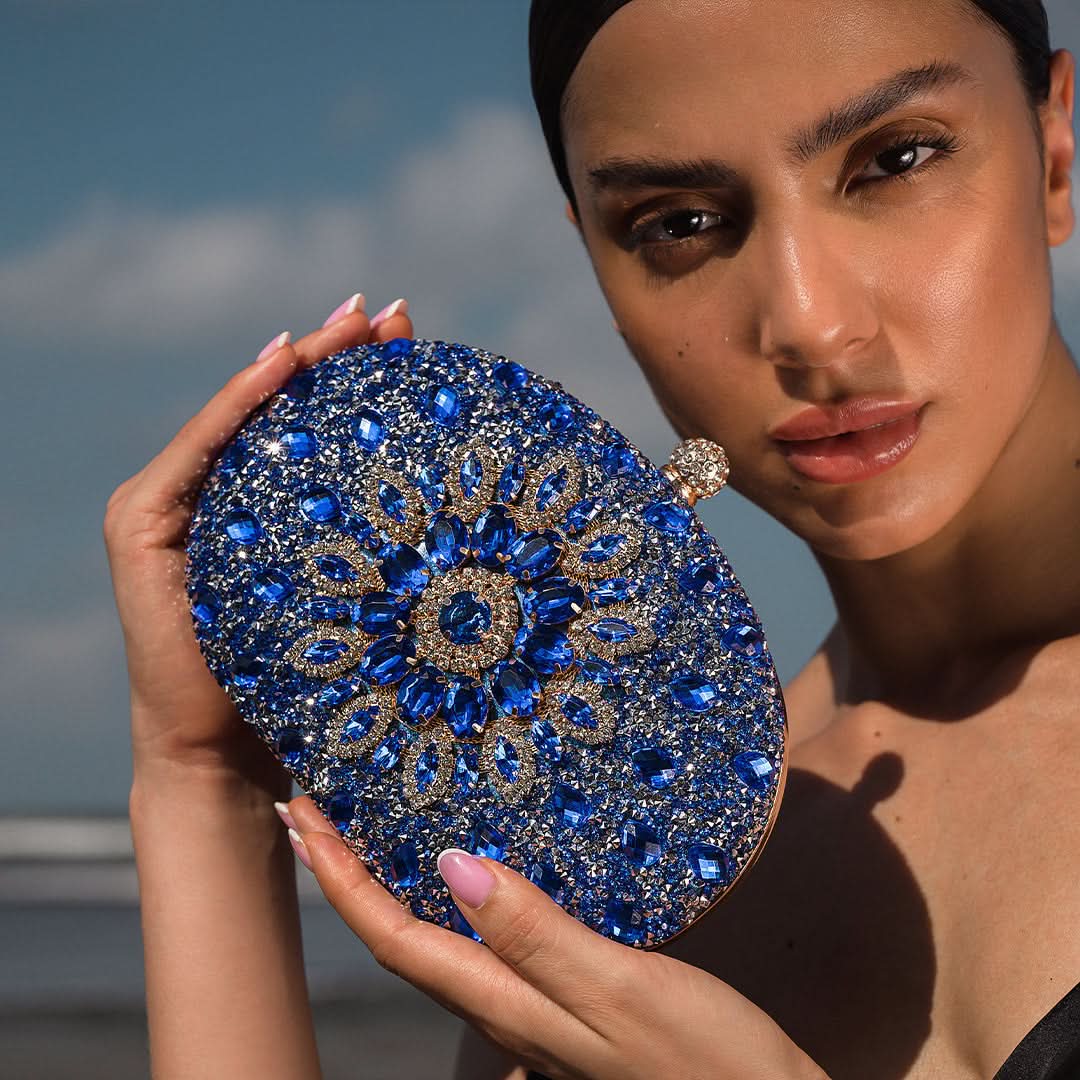 Colette Diamond Encrusted Clutch Bag - ShopLorca