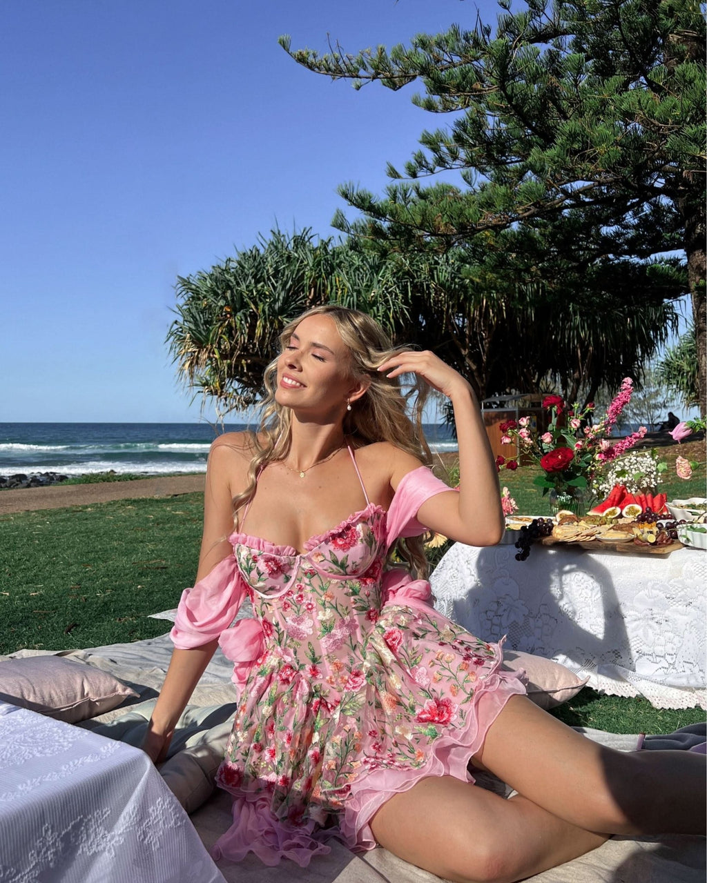 Floretta Silk Mini Dress - ShopLorca