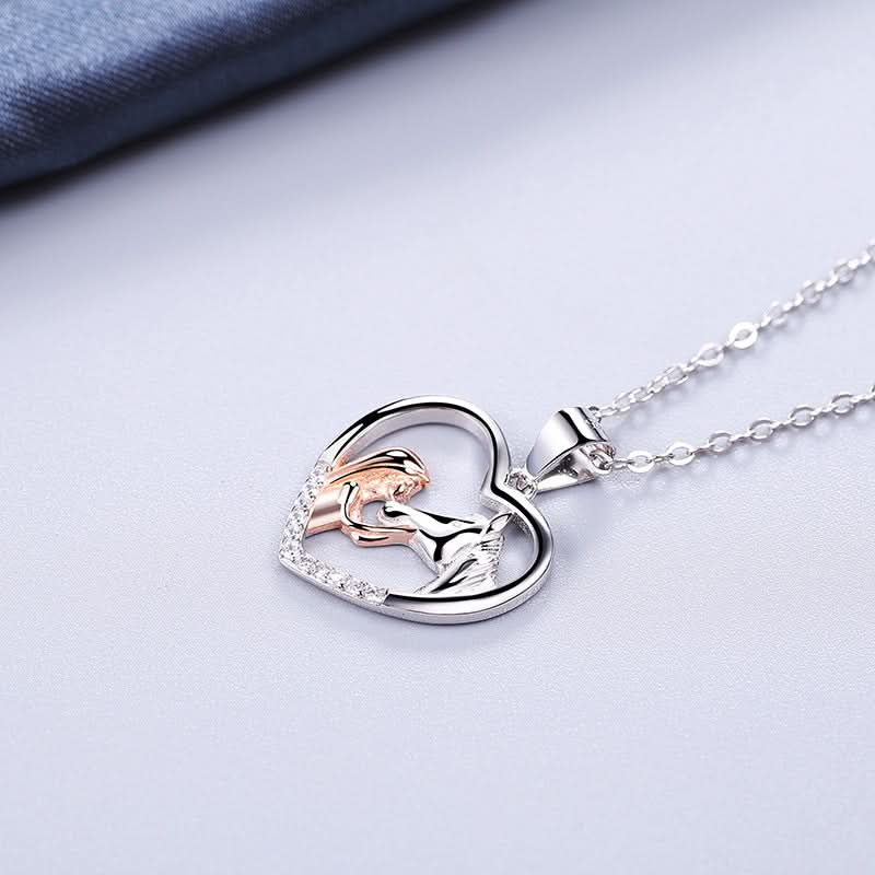 Girl And Horse Heart Necklace - ShopLorca