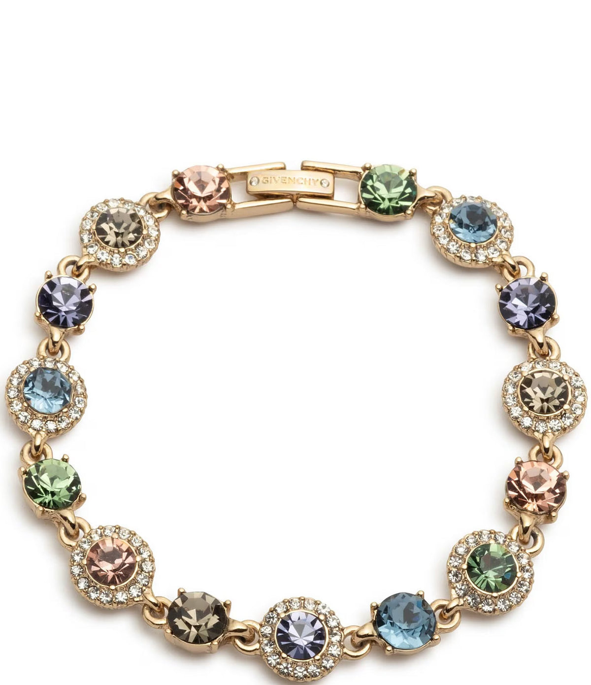 Givenchy Crystal Gold Tone Multi Flex Line Bracelet - ShopLorca