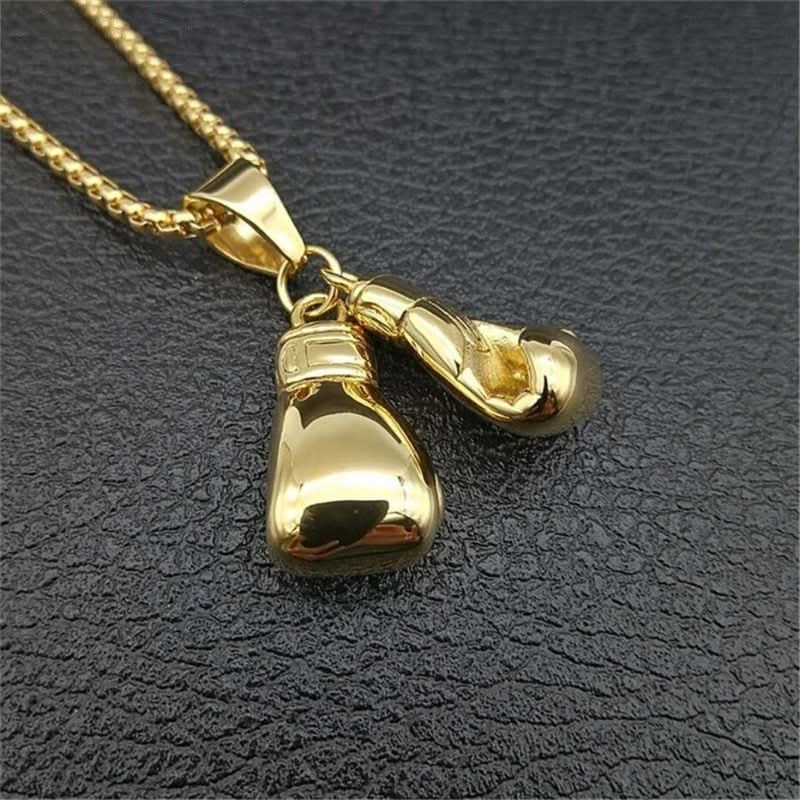 Golden Boxing Gloves Necklace - ShopLorca