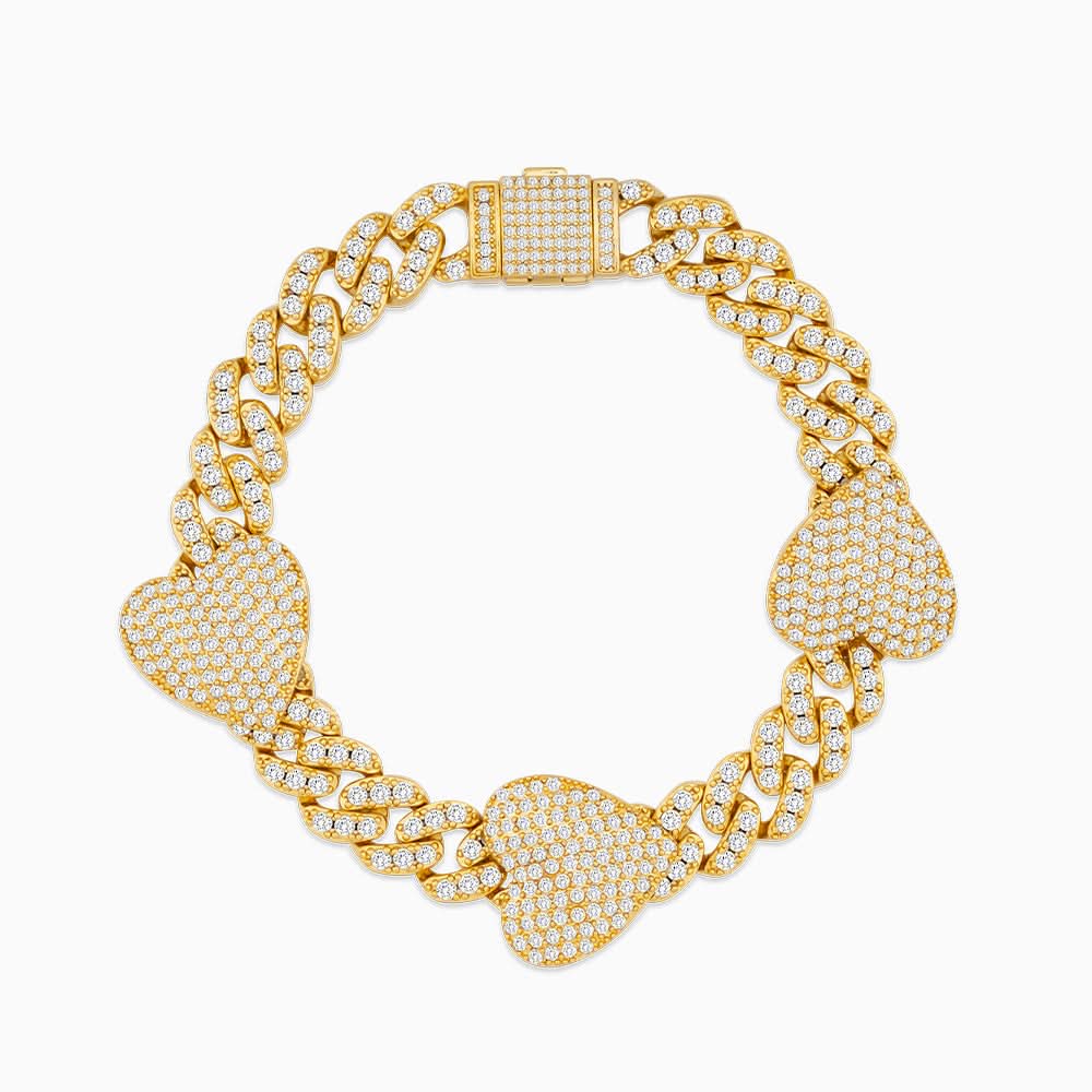 Grandeur Cuban Hearts Bracelet - ShopLorca