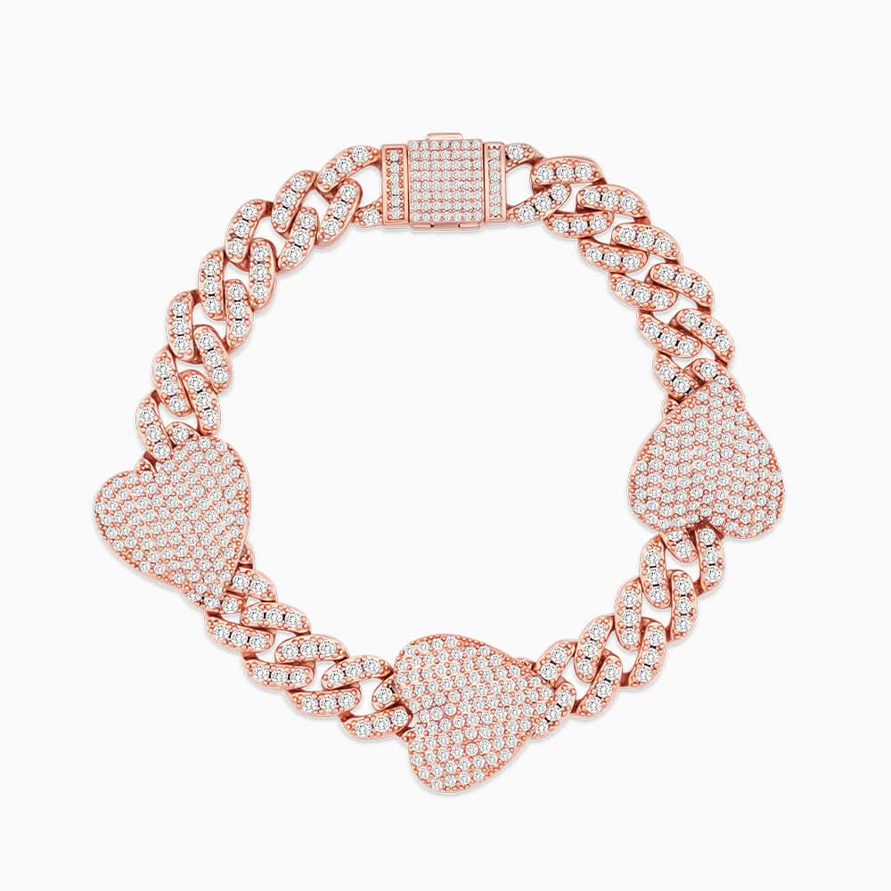Grandeur Cuban Hearts Bracelet - ShopLorca