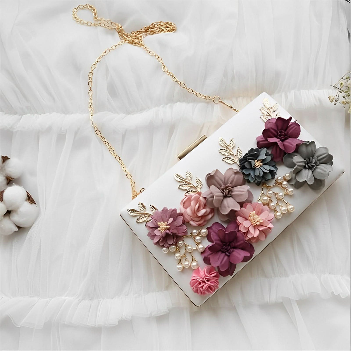 Juliet Evening Flower Clutch Bag - ShopLorca
