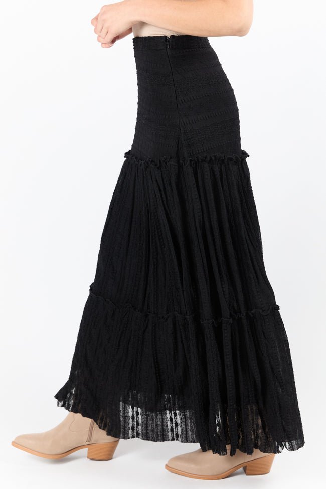 Just Wondering Black Lace Maxi Skirt SALE - ShopLorca