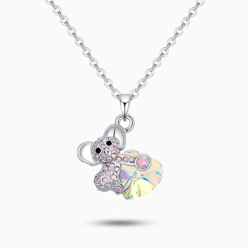 Koala Crystal Heart Necklace - ShopLorca