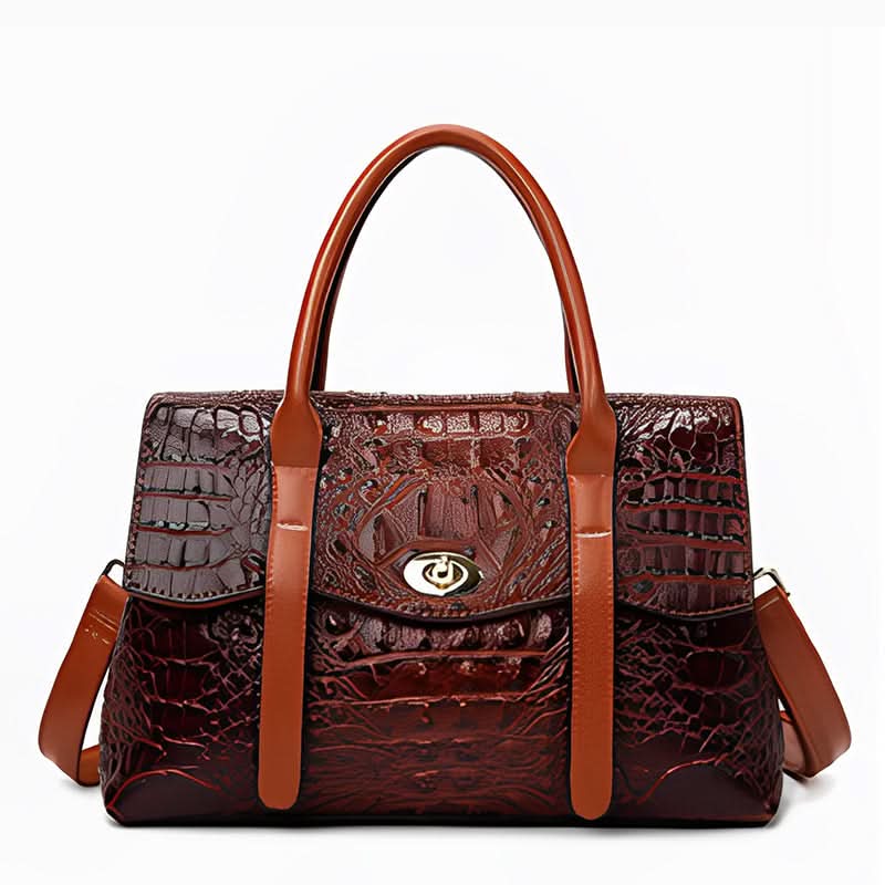 Leocadia Crocodile Pattern Medium Tote Bag - ShopLorca