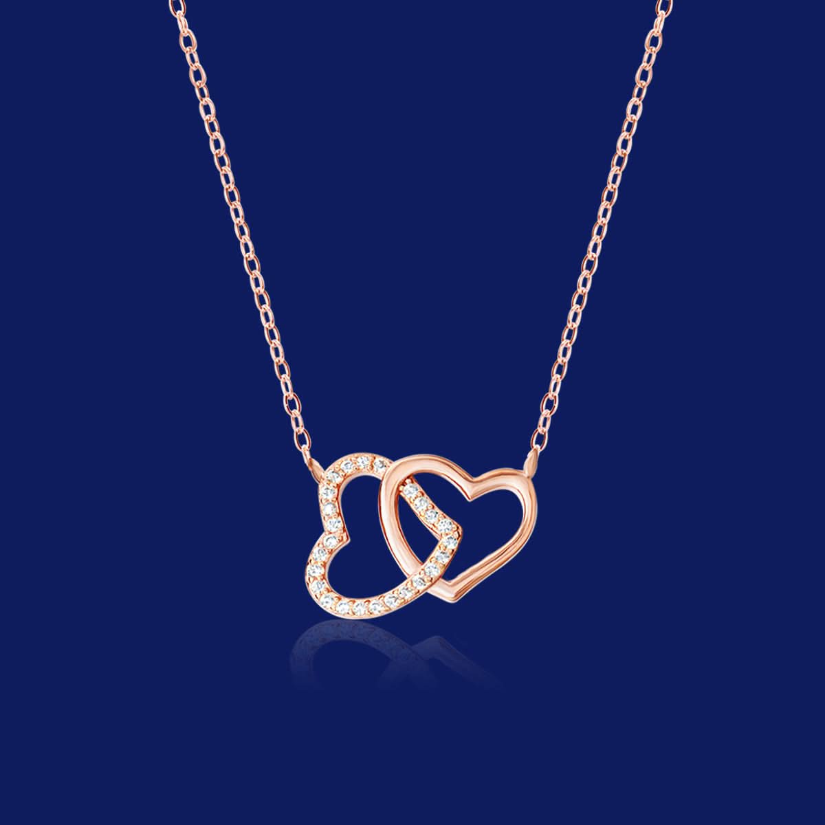 Lustrous Interlocking Hearts Necklace - ShopLorca