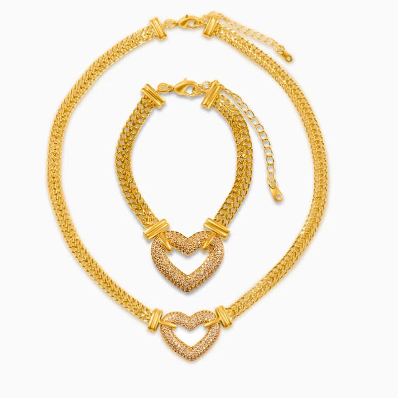 Paris Heart Pendant Jewelry Set - ShopLorca