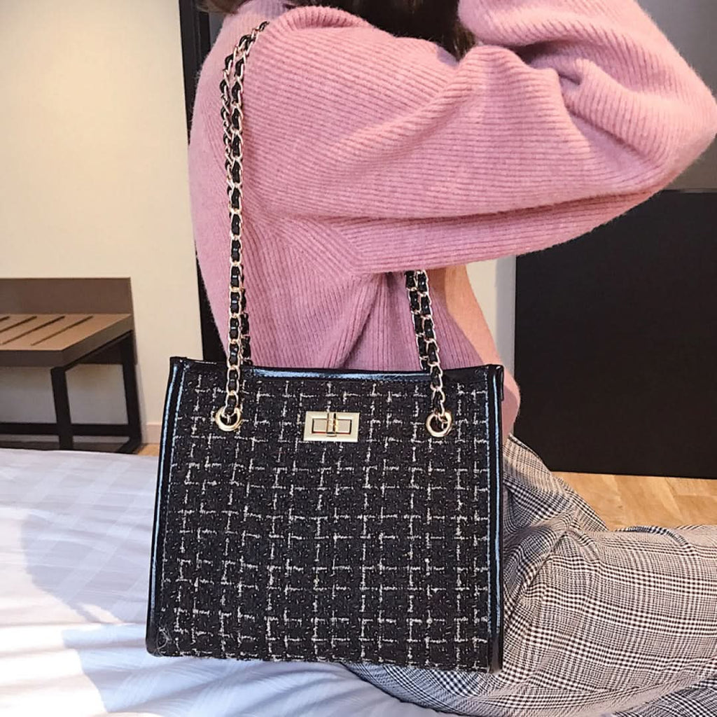 Plaid Shoulder Bag - ShopLorca