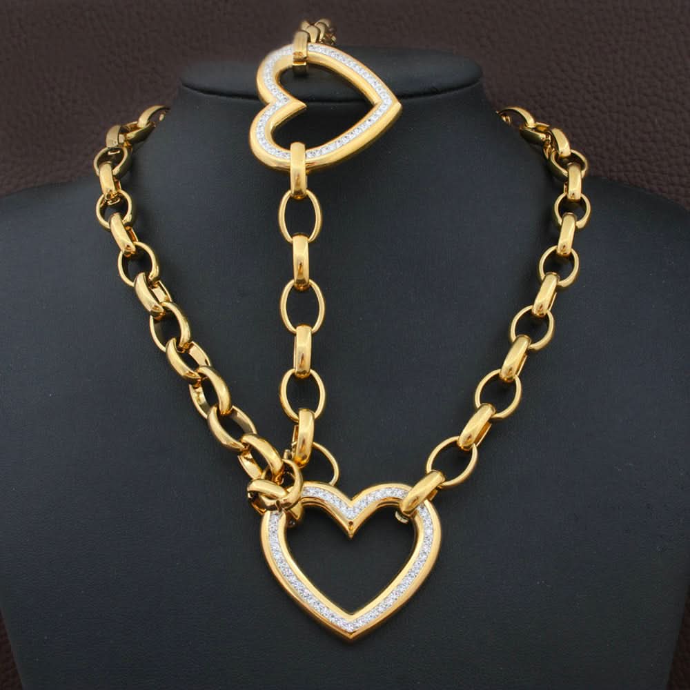 Ronda Heart Pendant Jewelry Set - ShopLorca