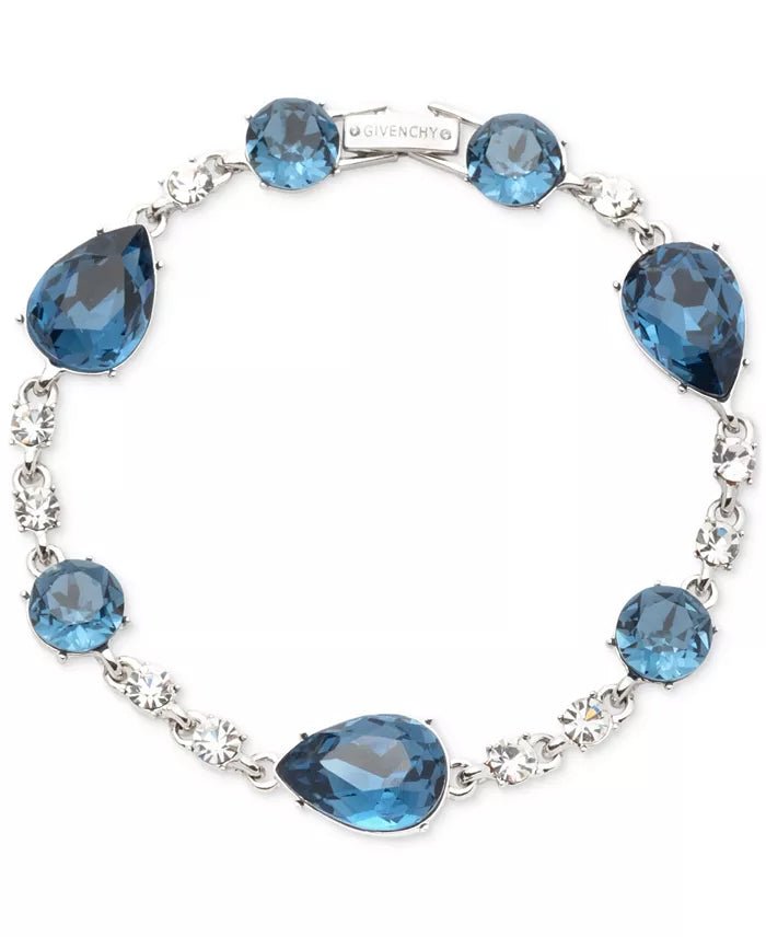 Silver - Tone Mixed Crystal Flex Bracelet - ShopLorca