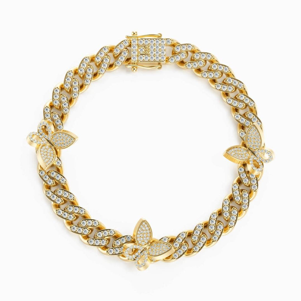 Sparkling Butterflies Cuban Anklet - ShopLorca
