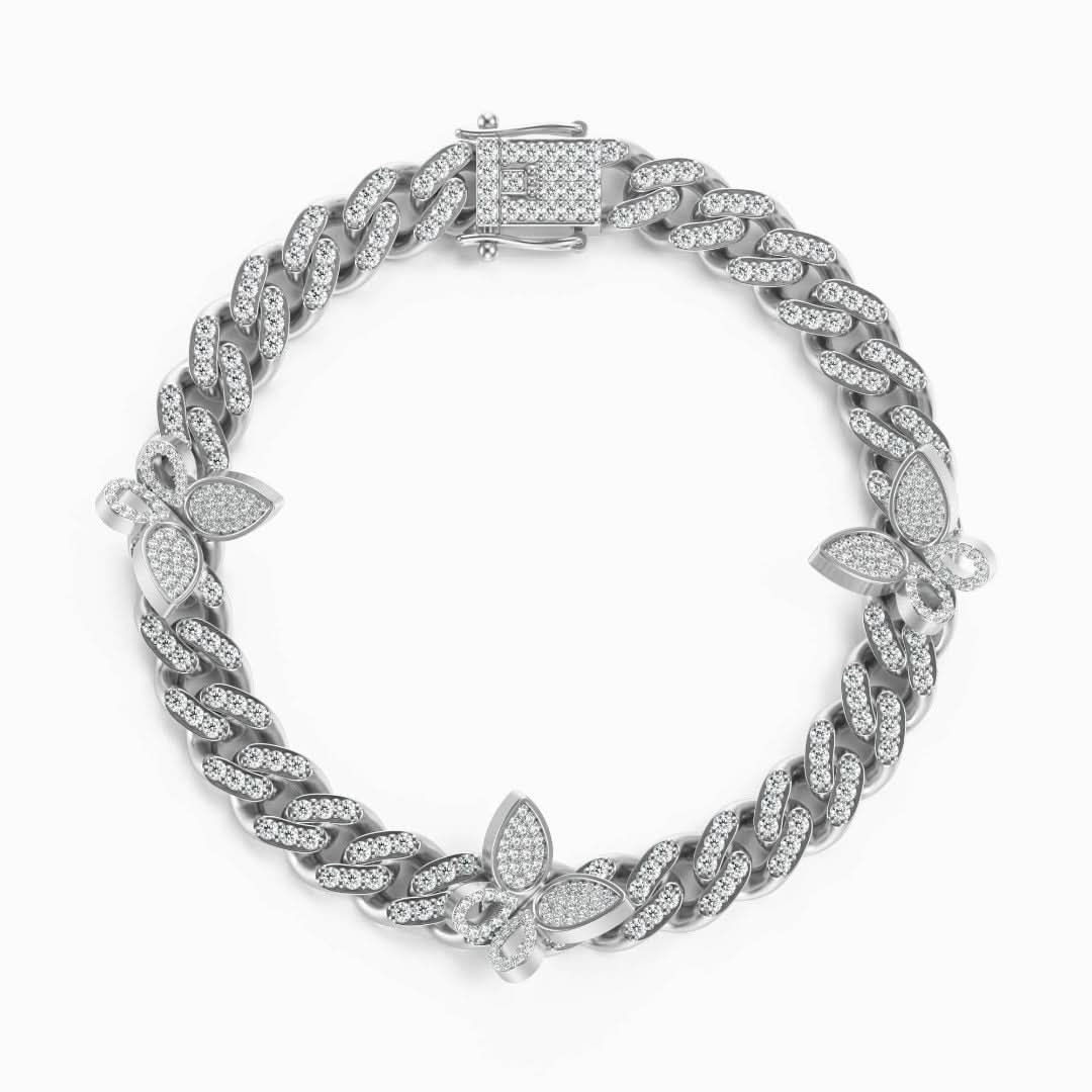 Sparkling Butterflies Cuban Anklet - ShopLorca
