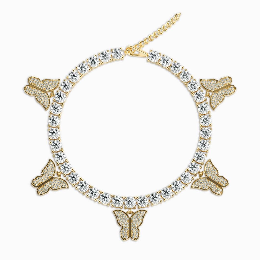 Sparkling Butterflies Tennis Anklet - ShopLorca