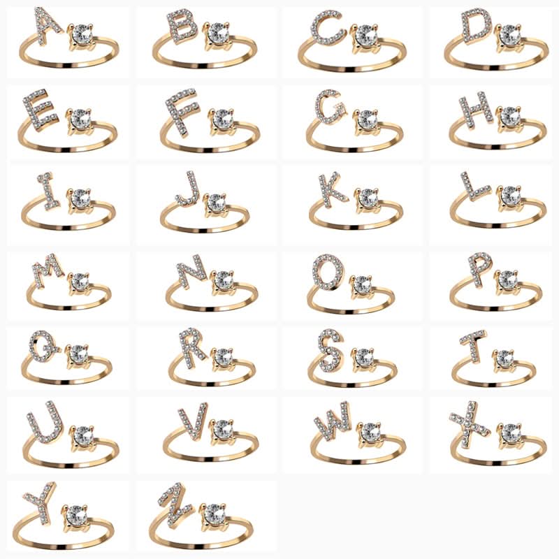 Sparkling Initial Ring - ShopLorca