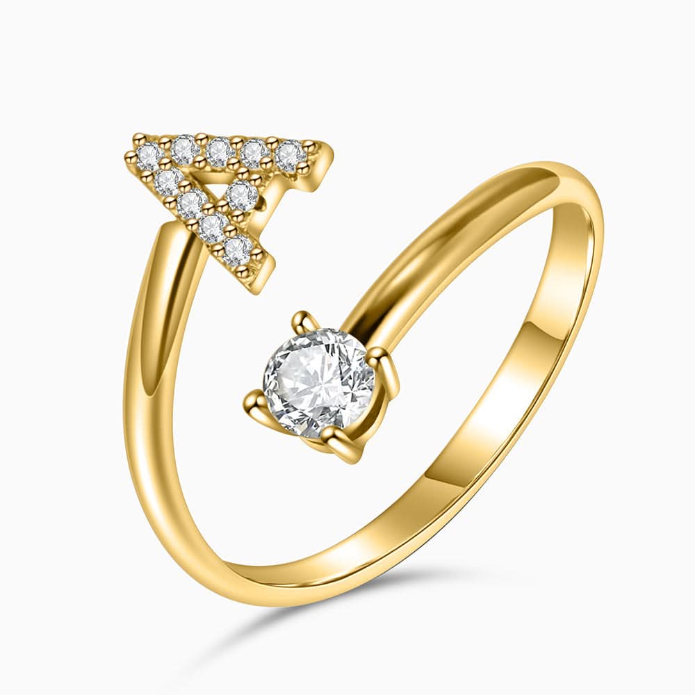 Sparkling Initial Ring - ShopLorca