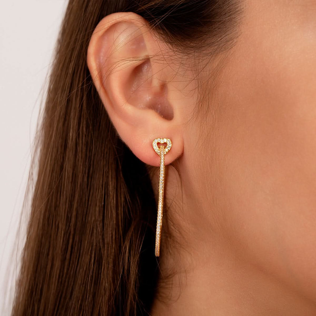 Sparkling Love Hoop Earrings - ShopLorca