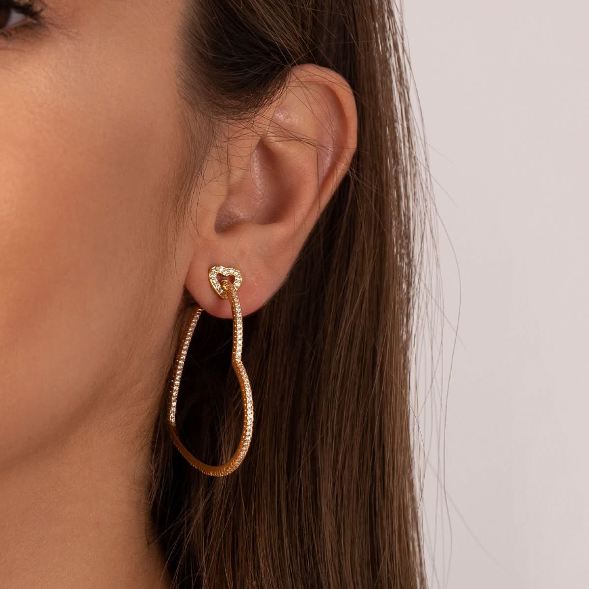 Sparkling Love Hoop Earrings - ShopLorca