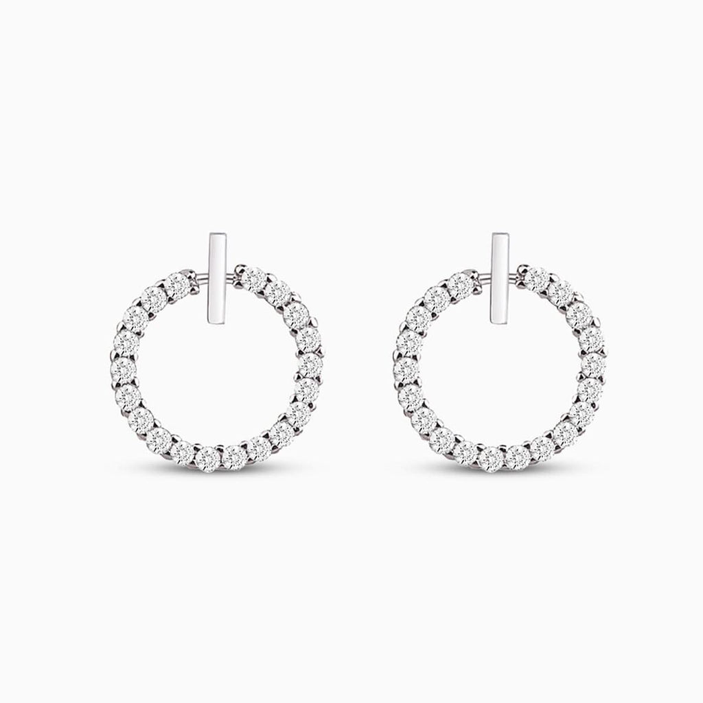 Sparkling Open Circle Stud Earrings - ShopLorca