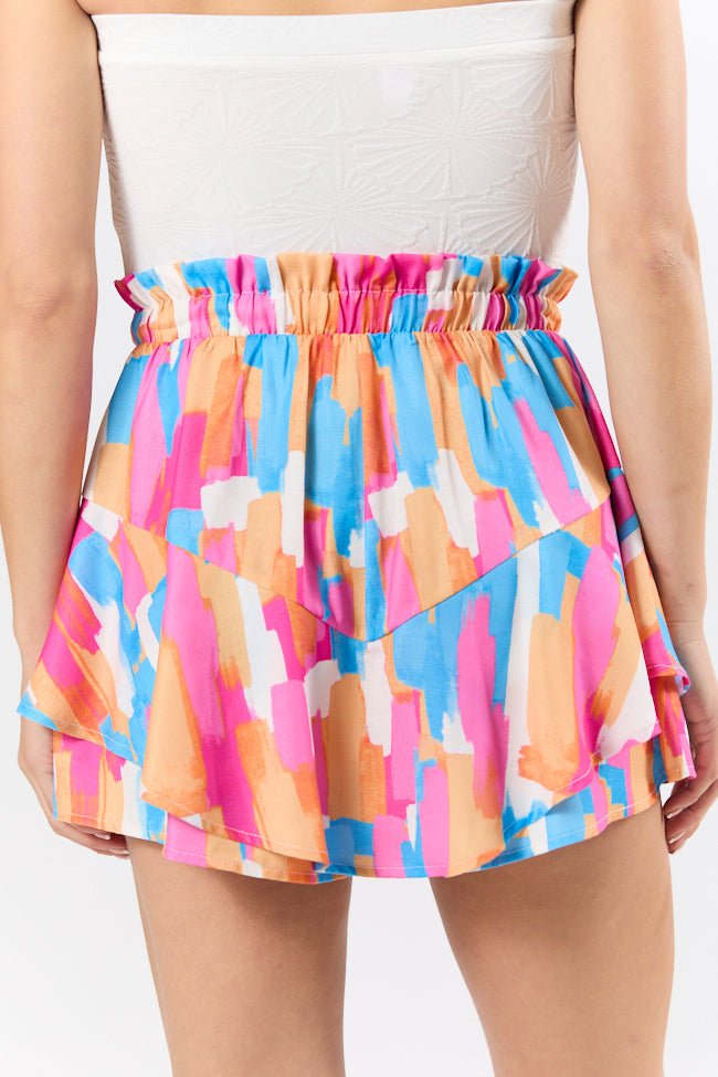 Summer Mirage Multi Print Ruffle Hem Shorts SALE - ShopLorca