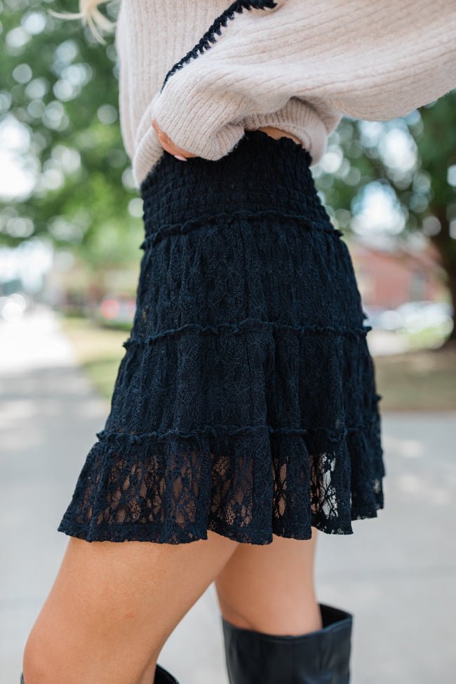 Through The Garden Black Lace Mini Skort SALE - ShopLorca
